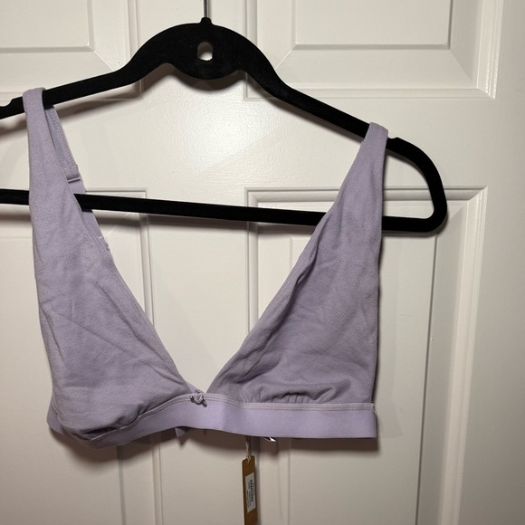 2/$35 NWT SKIMS Lavender Lace Pointelle Logo Plunge Bralette size 2x - Picture 3 of 8